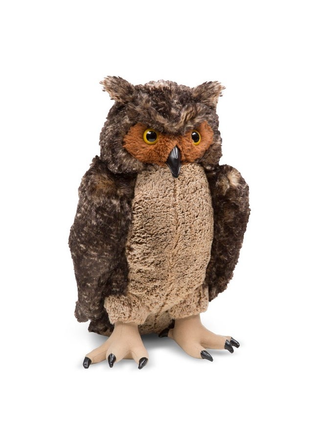 Giant Owl Lifelike Stuffed Animal (17 Inches Tall) Brown