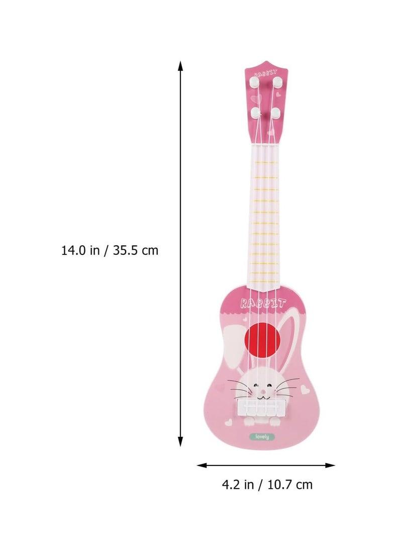 Musical Toys Early Education Ukulele Toys, Mini Ukulele Instruments, Children'S Guitar Ukulele Suitable For Toddler Boys And Girls Beginners Children'S Musical Toys (Rabbit Pink)