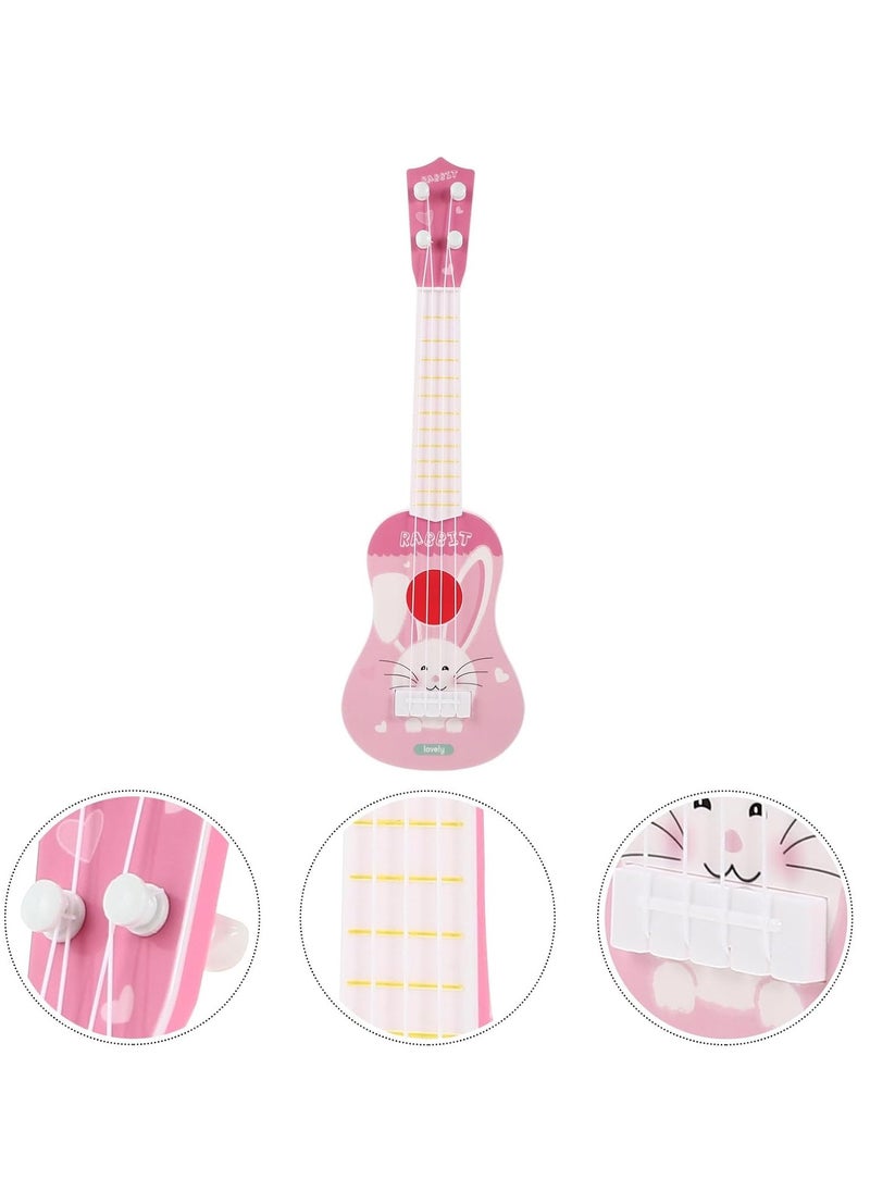 Musical Toys Early Education Ukulele Toys, Mini Ukulele Instruments, Children'S Guitar Ukulele Suitable For Toddler Boys And Girls Beginners Children'S Musical Toys (Rabbit Pink)