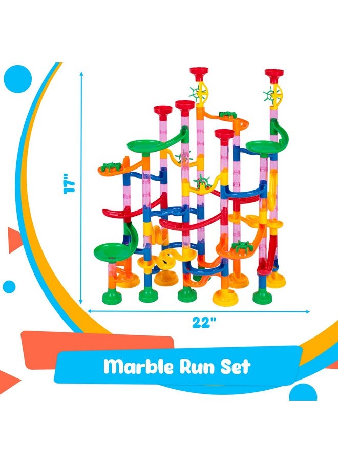 133Pcs Marble Run Set, Marbles Run Games Educational Toy For Kids Construction Building Blocks Toys 2-4 Player Games