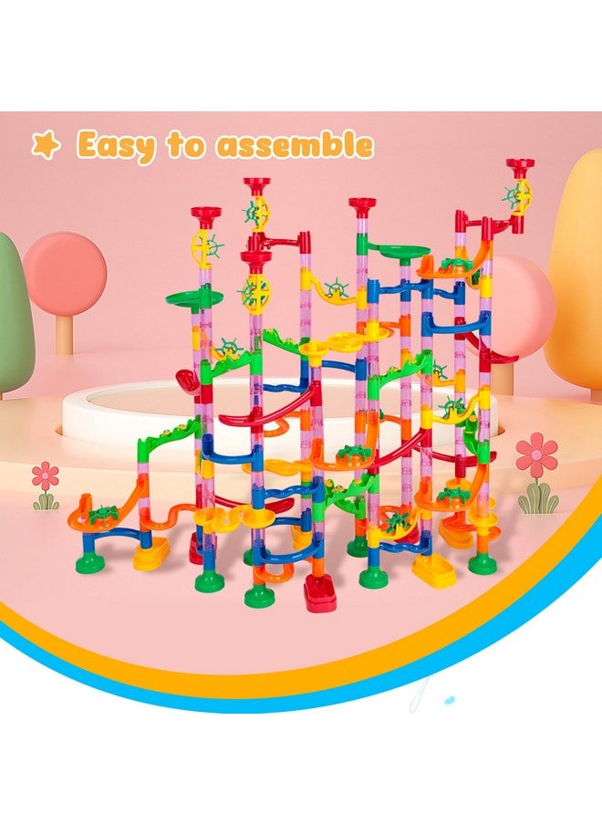 133Pcs Marble Run Set, Marbles Run Games Educational Toy For Kids Construction Building Blocks Toys 2-4 Player Games