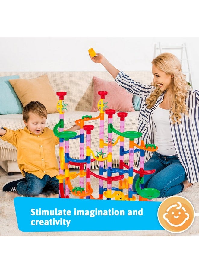 133Pcs Marble Run Set, Marbles Run Games Educational Toy For Kids Construction Building Blocks Toys 2-4 Player Games