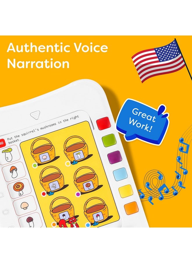 Kids Logic Learning Pad And Talking Flash Cards For 3-6 Yrs - Educational Kids Tablet Without Screen - Interactive Brain Teaser Logic Puzzles Game - Electronic Learning Games