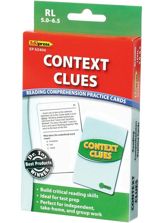 Ep-3404 Context Clues Practice Cards, Level: 5.0 To 6.5, 0.75