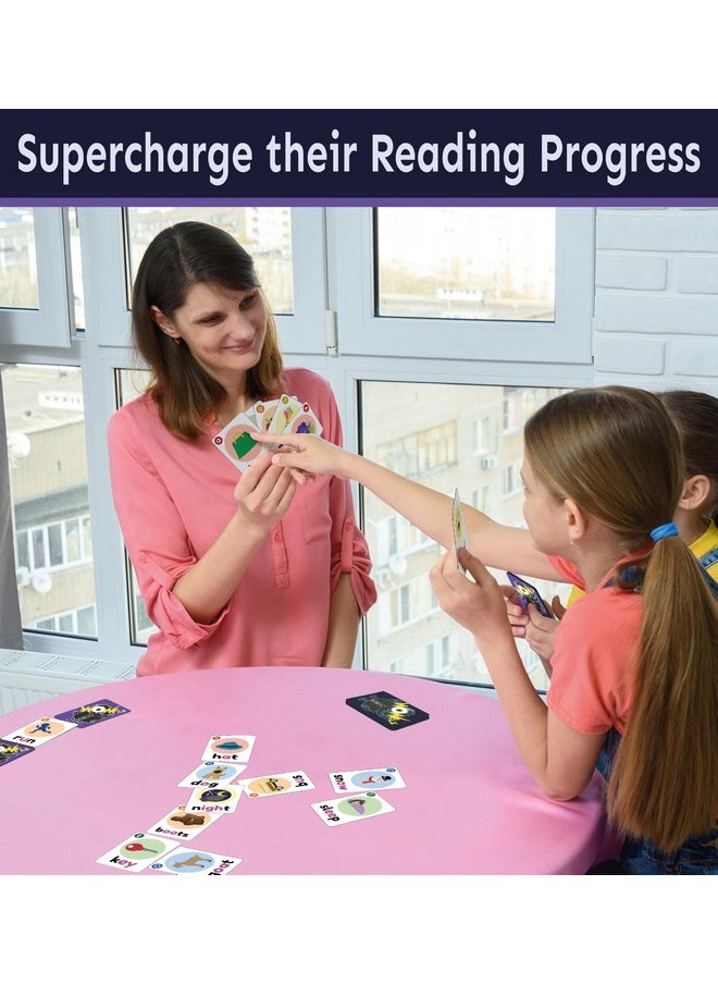 Wowels Phonics And Vowel Sounds Card Game - Learn To Read Kindergarten 1St 2Nd Grade Learning - Short Vowel Cvc Words And Long Vowel Matching Game 2-8 Players