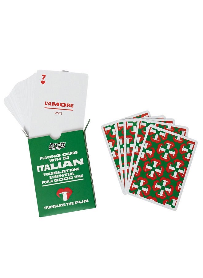 An Lingo Playing Cards In Wayfarer Tin Box | Travel Flashcards | Learn Italian Vocabulary In A Fun & Easy Way | 52 Essential Translations