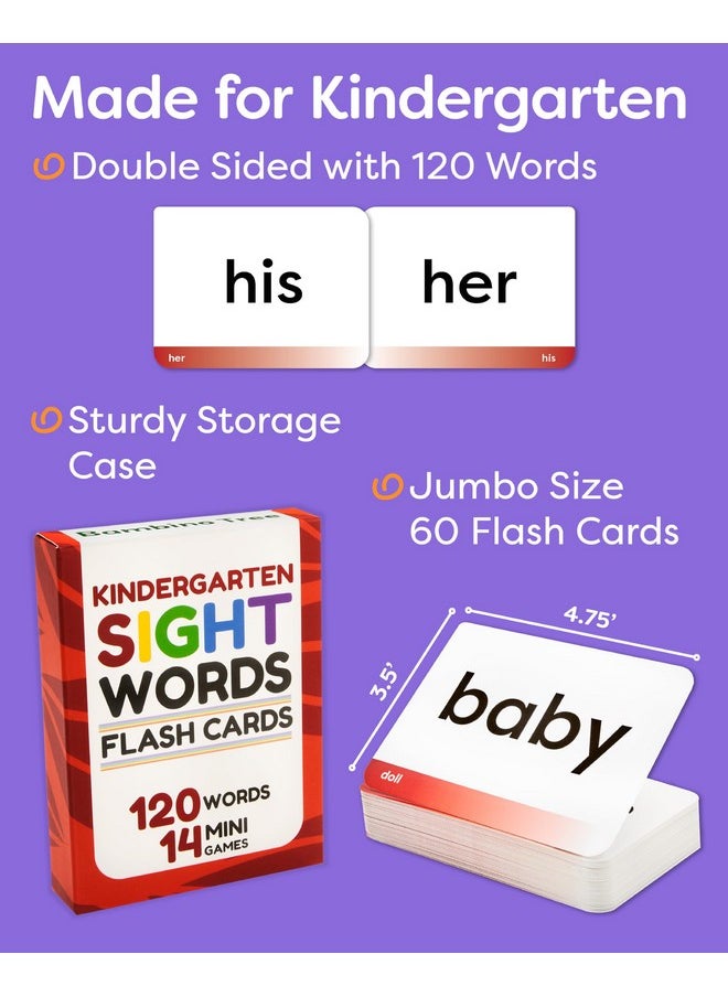 Sight Words Flash Cards Kindergarten - 120 High Frequency Words From Dolch'S And Fry'S Sight Word List For Ages 4-6 Years