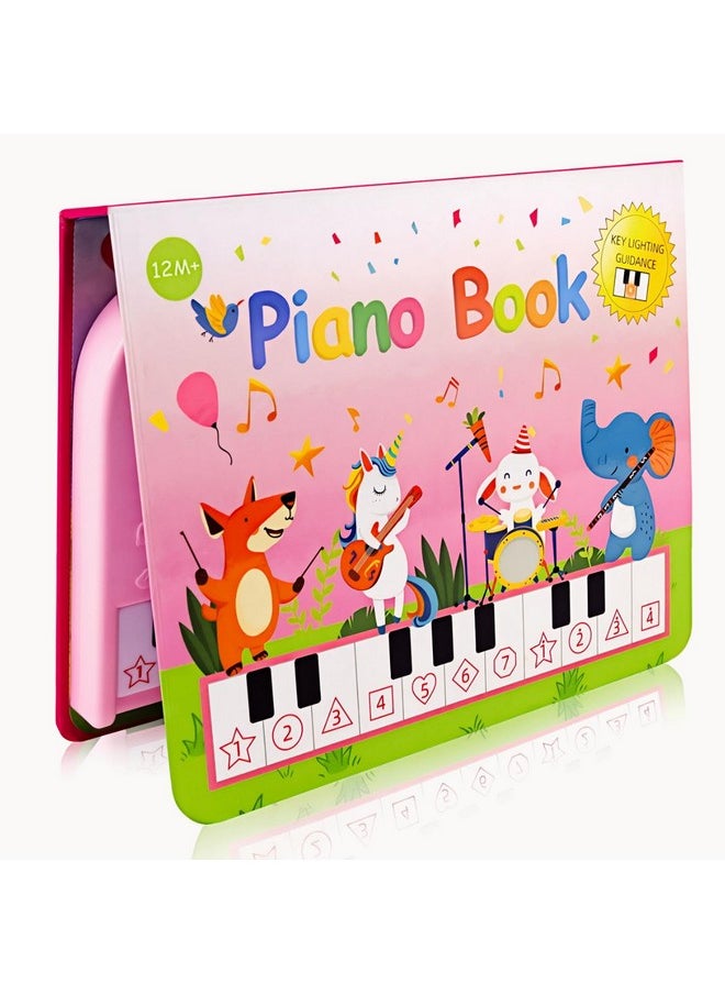Toys For 1+ Year Old Girls, 18 Keys Pink Piano Book Toys With Lights And Sounds, Multi Fun Learning Music Toys For Toddlers Ages 1-3 Years, Birthday Easter Gifts For 1 2 3 Year Old Girls
