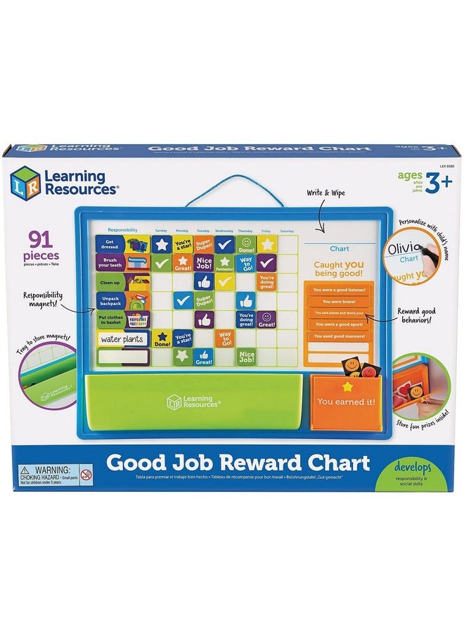 Good Job Reward Chart 91 Piece Set Ages 3+ Custom Magnetic Chore And Responsibility Chart For Kids Chore Magnets For Toddlers Kids Job Chart