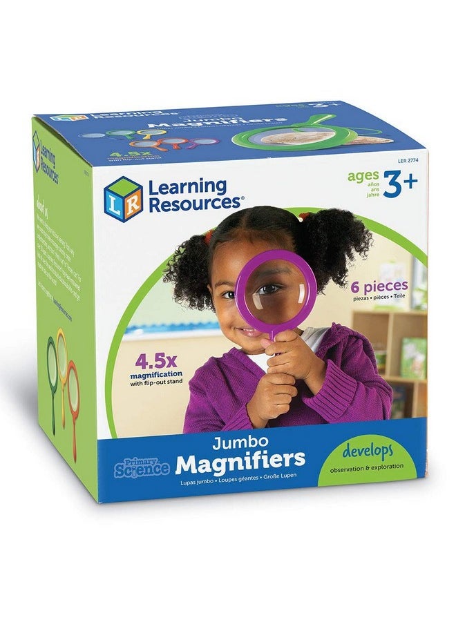 Jumbo Magnifiers 6 Pieces Ages 3+ Toddler Learning Toys Exploration Toys For Kids Magnifiers For Kidsback To School Supplies Teacher Supplies