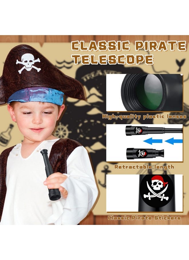 Plastic Pirate Telescope Party Favors Pirate Theme Party Telescopes Mini Monocular Toy For Pirate Theme Birthday Party Supplies Halloween Treasure Hunt Pretend Play Black 2.6 To 5.5 Inch (20 Pcs)