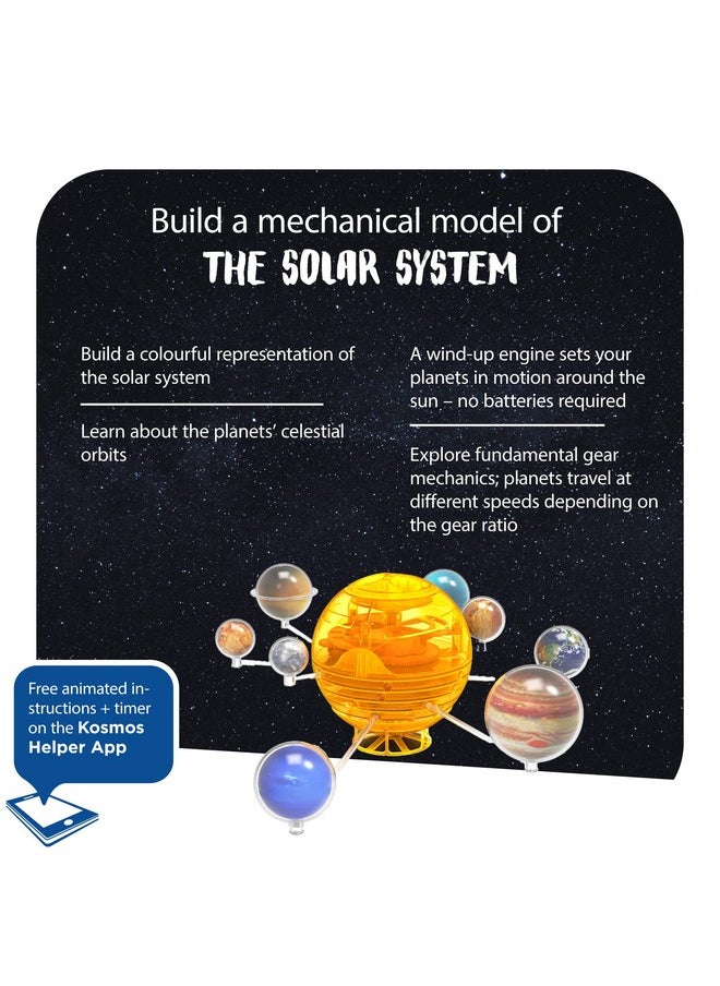 Orbiting Solar System Stem Kit Build A Rotating Solar System Model Planets Revolve Using A Windup Motor Explore Gear Ratios Science Fairs Difficulty Level Intermediate Small