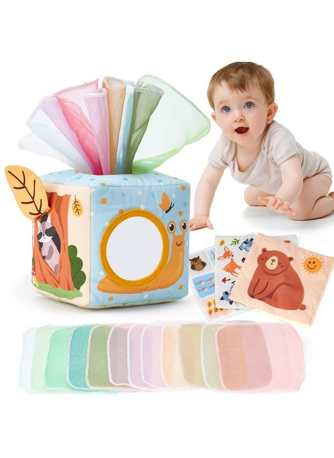 Baby Tissue Box Toy - Baby Toys 6-12 Months - Montessori Toys For 6 Month Old Must Haves - Baby Boy Girl Shower Gifts For Babies 6 9 12 18 Months Old