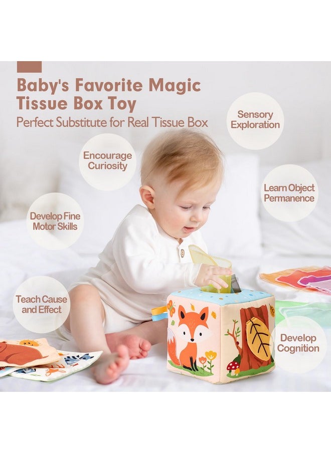 Baby Tissue Box Toy - Baby Toys 6-12 Months - Montessori Toys For 6 Month Old Must Haves - Baby Boy Girl Shower Gifts For Babies 6 9 12 18 Months Old