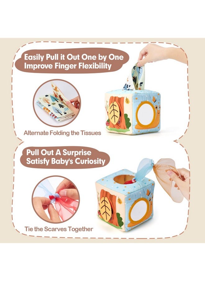 Baby Tissue Box Toy - Baby Toys 6-12 Months - Montessori Toys For 6 Month Old Must Haves - Baby Boy Girl Shower Gifts For Babies 6 9 12 18 Months Old