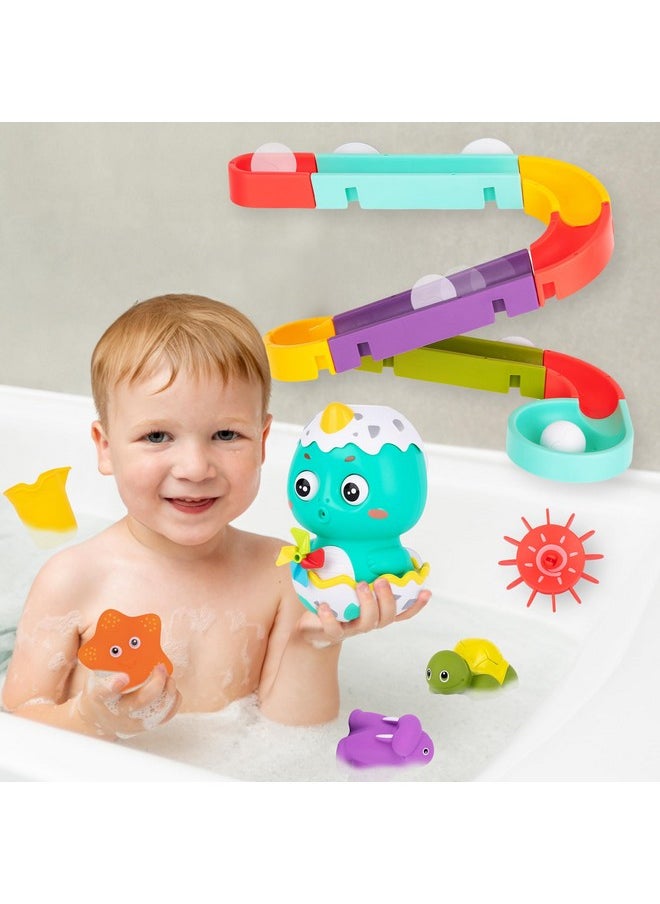Interactive Bathtub Slide Set - Bath Slide Set With Bathtub Slide, Waterfall, Marble Run, Spinning Pinwheels, And Unique Squirt Toys (Turtle, Walrus, And Starfish) - Stong Suction Cups