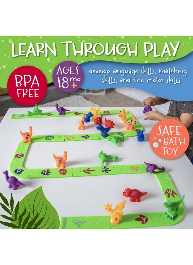 Dinosaur Alphabet Puzzle Track - Educational Toy For Kids Ages 3-5 - Abc Learning Game