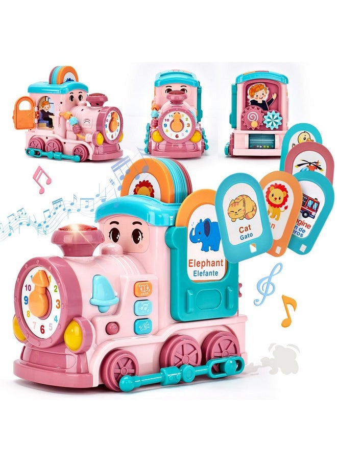 Toys For Ages 2-4 For Ages 1-4, 24-In-1 Musical Train With Talking Flash Cards - Bilingual Learning Toy (En/Es) For Girls, Fine Motor Skills Toy Fun Toddler Educational Gift