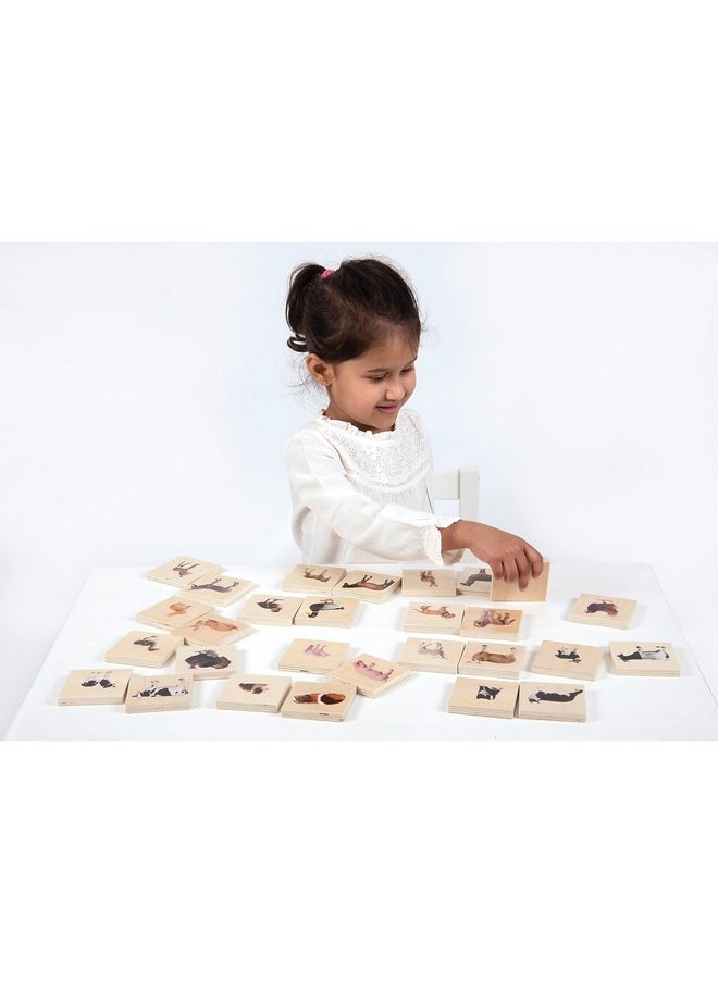 - 73406 Domestic Animal Family Match - Set Of 28 - Real Pictures - Animal Memory Game With Parents And Babies - Animal Matching Game For Toddlers - Develop Cognitive Skills ,Critical Thinking