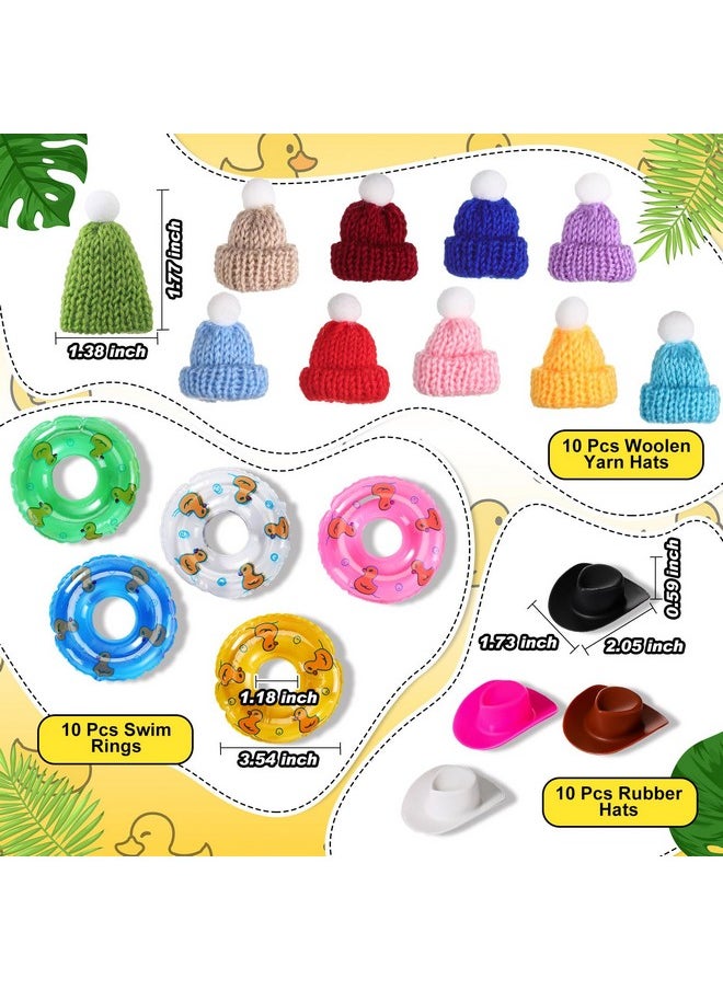 140 Pcs Glow In The Dark Rubber Ducks Halloween Mini Luminous Light Up Duck Bulk Fluorescent Bath Toy Assorted Duck Sunglasses Necklace Swim Circle Hat For Halloween Baby Shower Party Gift