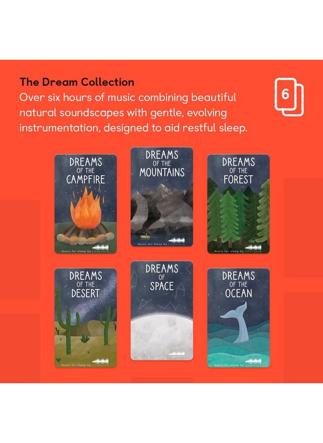 The Dream Collection By Lifescore - 6 Kids Musical Cards For Use Player & Mini Audio Player, Educational Screen-Free Listening With Relaxing Naptime & Bedtime Music For Winding Down