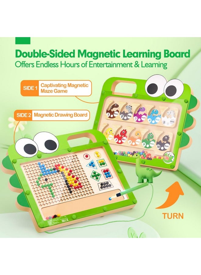 Montessori Toys For 3 Year Old - 2 In 1 Magnetic Color And Number Maze & Drawing Board, Preschool Learning Activities, 3 Year Old Girl Boy Sorting Toys Gifts