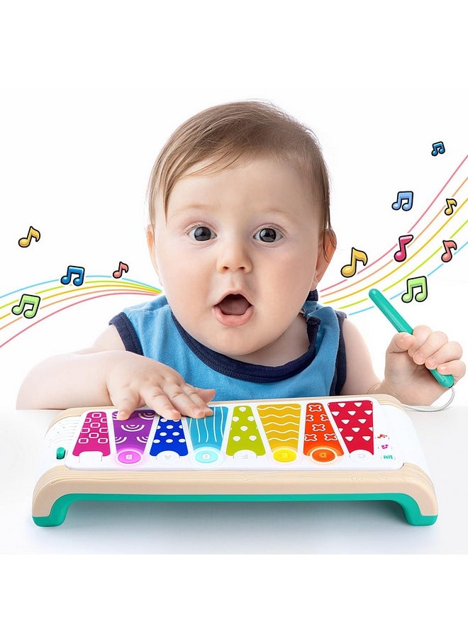 Touch Xylophone Piano Musical Toys For Toddlers 1-3 With Pen And Lights, Music Instruments Learning Toys For Babies Boys Girls Gifts, Built-In Songs Teaching & Batteries, Imitation Wood Grain