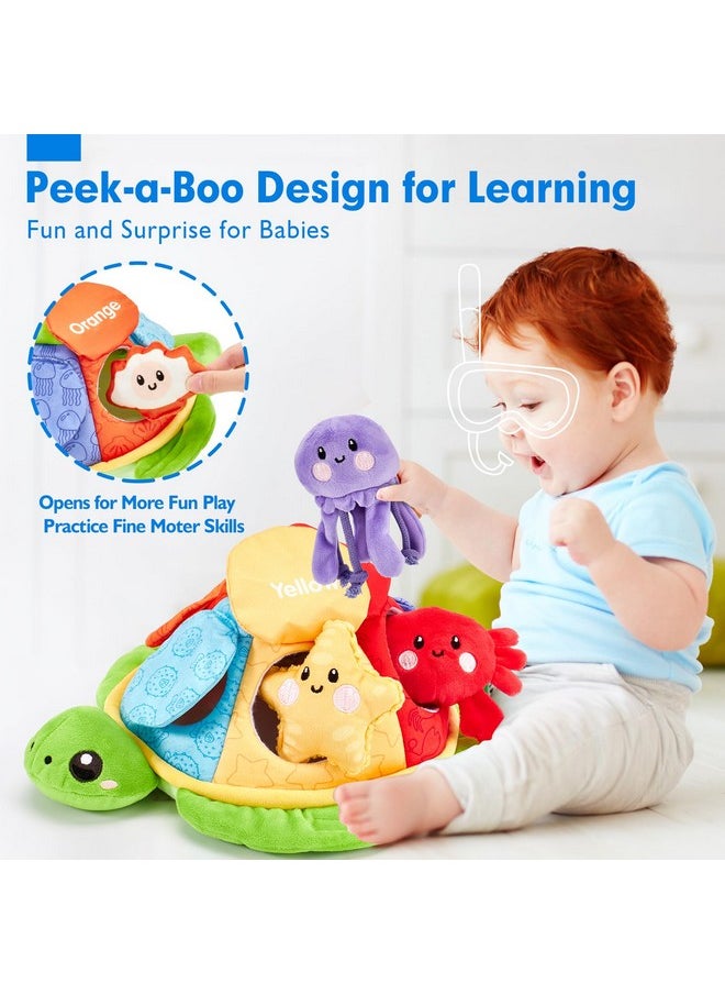 Montessori Toys For Babies 6-12 Months-6 Pcs Stuffed Animals Baby Activity Soft Crinkle Toys Fine Motor Skills Learning Toy Infant Sensory Toys For Babies 6 9 12 18 Months Gift