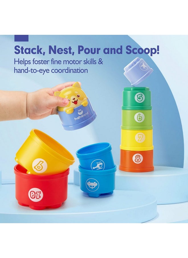 Stacking Toys For Toddlers 1-3 - Stacking Cups - Toddler Toys Age 1-2 Learning Montessori Toys For 1 Year Old Boy Birthday Gift Baby Toys 12-18 Months