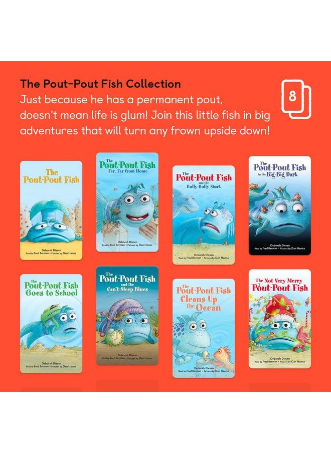 The Pout-Pout Fish Collection By Deborah Diesen - 8 Kids Audio Cards For Use With Player & Mini All-In-1 Audio Player, Screen-Free Listening With Playtime Bedtime & Travel Stories, Ages 1+