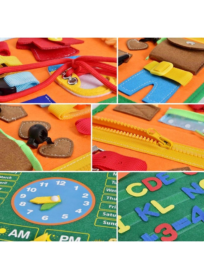Busy Board Montessori Toys For 1 2 3 4 Year Old Boy & Girl Birthday Gifts, Busy Book For Toddlers 1-3, Toddler Autism Sensory Board Toddler Travel Toys Fine Motor Skills