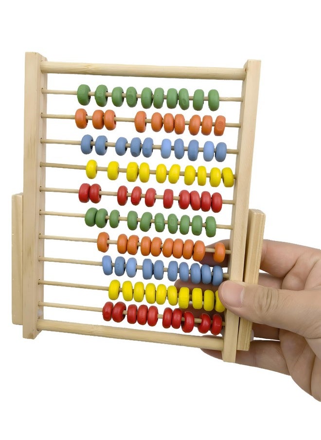 Wooden Counting Number Frame, 10 Rows Abacus For Learning Math (8-Inch)