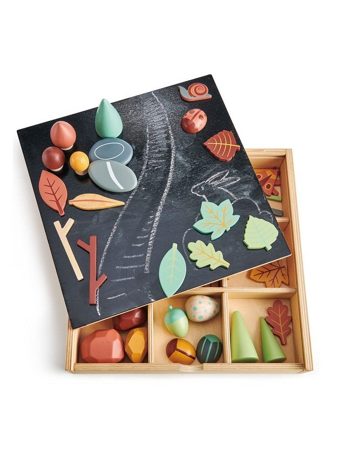 My Forest Floor - Wooden Open-Ended Tinker Tray Creative Play Box With Removable Compartments - Montessori Toy For Imaginative Play - Age 3+