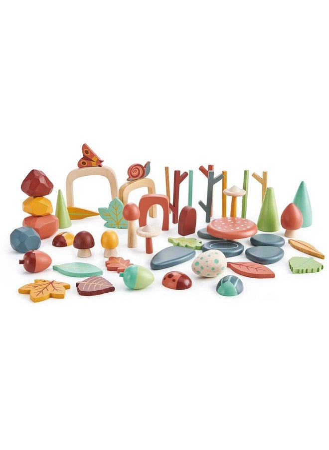 My Forest Floor - Wooden Open-Ended Tinker Tray Creative Play Box With Removable Compartments - Montessori Toy For Imaginative Play - Age 3+