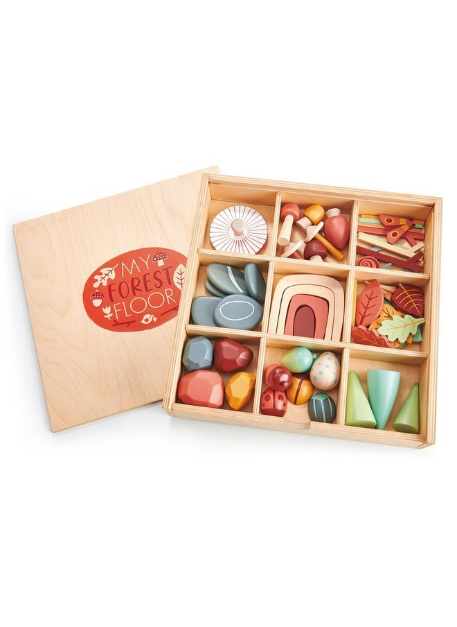 My Forest Floor - Wooden Open-Ended Tinker Tray Creative Play Box With Removable Compartments - Montessori Toy For Imaginative Play - Age 3+