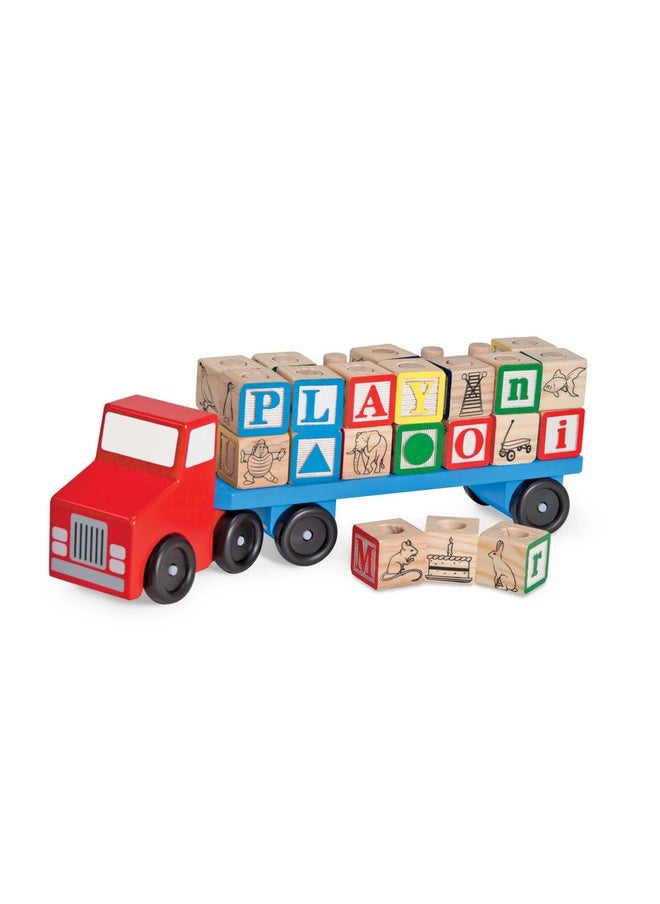 Alphabet Blocks Wooden Truck Educational Toy