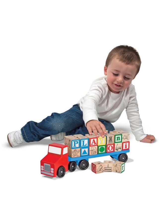 Alphabet Blocks Wooden Truck Educational Toy