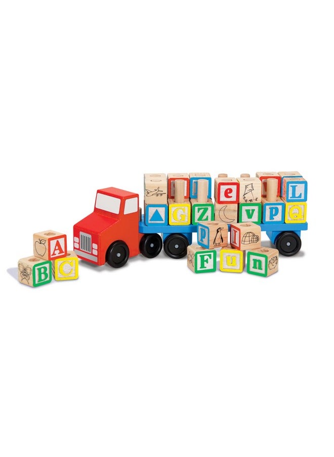 Alphabet Blocks Wooden Truck Educational Toy