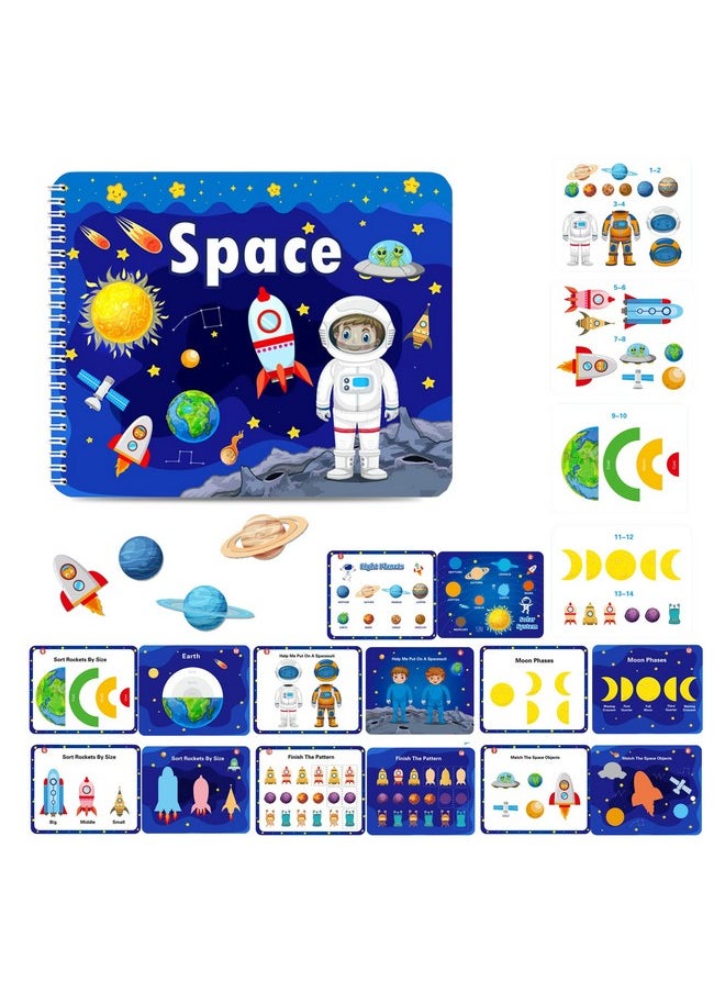 Preschool Montessori Toys For Toddlers Space Busy Book Learning Toys For Kids Toddlers Preschool Learning Activities Autism Sensory Educational Toys For Boys & Girls Christmas Birthday Gifts