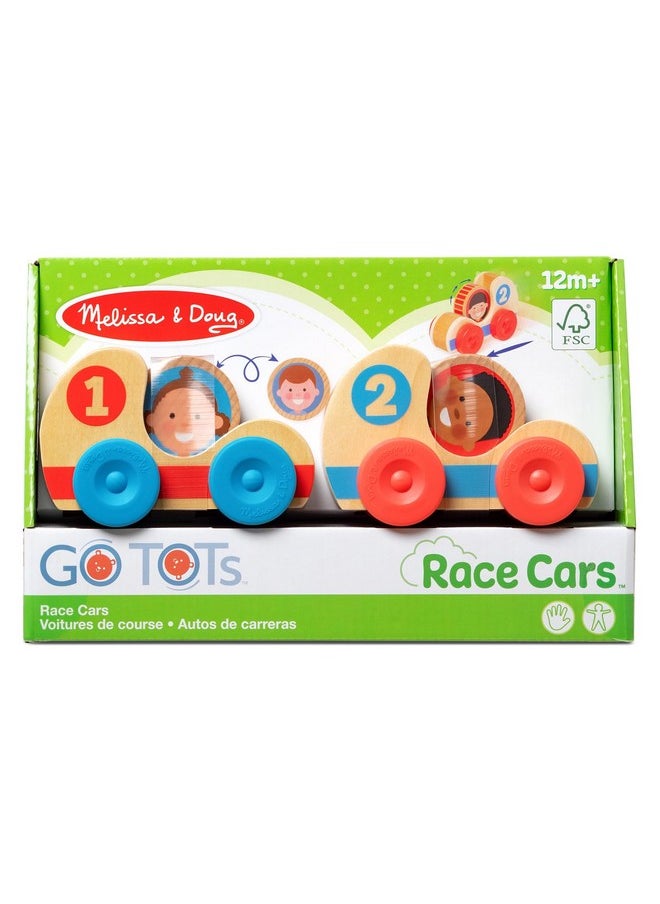 Go Tots Wooden Race Cars (2 Cars 2 Disks) Stacking Toys For Infants Hand Push Vehicles Wooden Car Toys For Toddlers Ages 1+ Fsccertified Materials