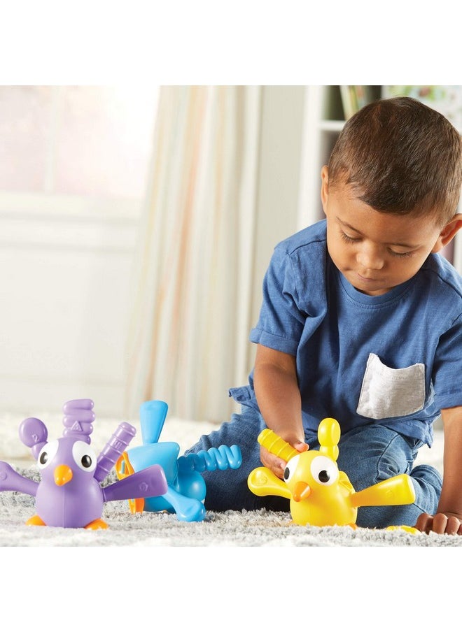 Fine Motor Peacock Pals 5 Pieces Ages 18+ Months Toddler Learning Toys Fine Motor And Sensory Toys