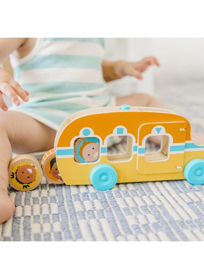 Go Tots Wooden Roll & Ride Bus With 3 Disks Fsccertified Materials