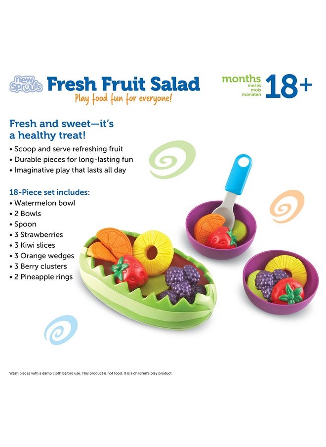 New Sprouts Fresh Fruit Salad Set 18 Pieces Ages 18+ Months Pretend Play Food For Toddlers Preschool Learning Toys Kitchen Play Toys For Kids