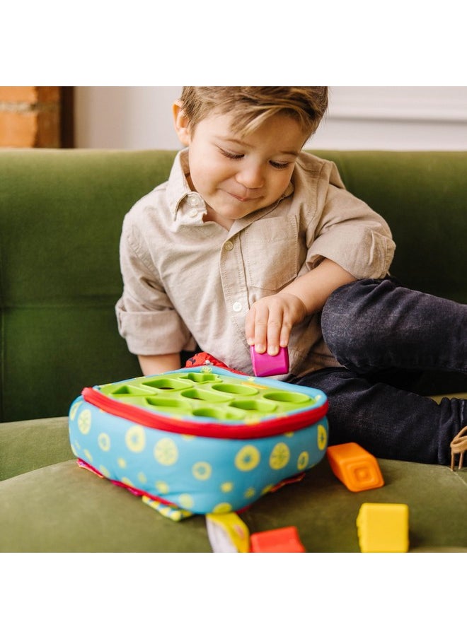 K'S Kids Takealong Shape Sorter Baby Toy With 2Sided Activity Bag And 9 Textured Shape Blocks Sensory Travel Toys For Toddlers And Infants