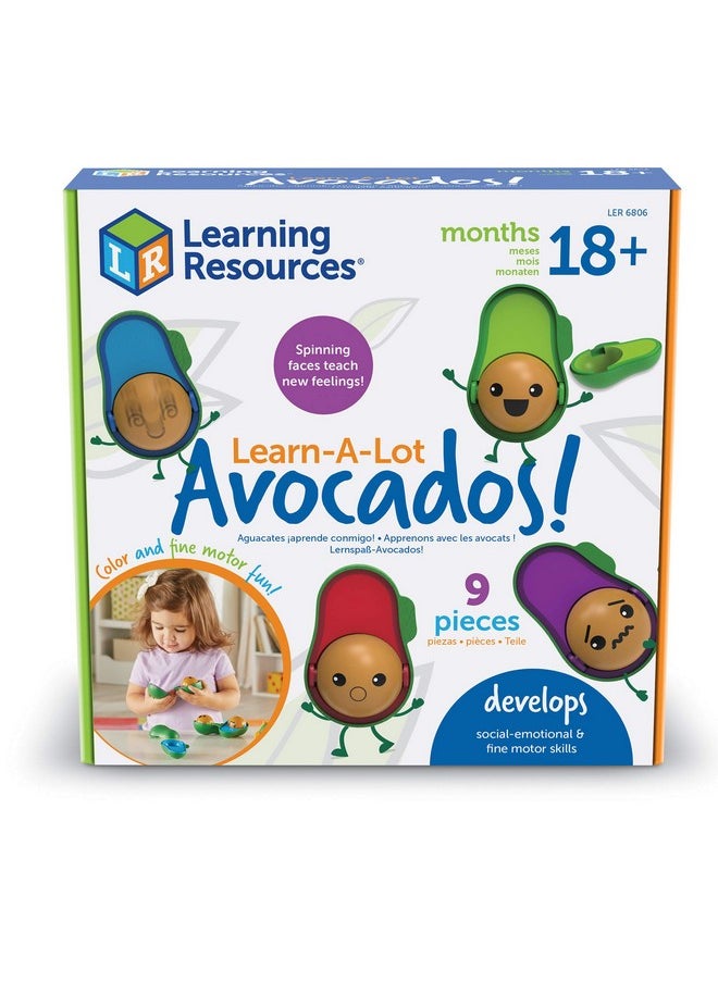 Learnalot Avocados 9 Pieces Ages 18+ Months Toddler Social Emotional Learning Toys Develops Fine Motor Skills Toddler Learning Toys