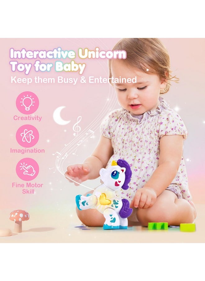 Toys For 1 Year Old Girl Toddler Girl Toys Unicorn Musical Light Up Baby Girls, Interactive Travel One Year Old Girl Christmas Stocking Stuffers