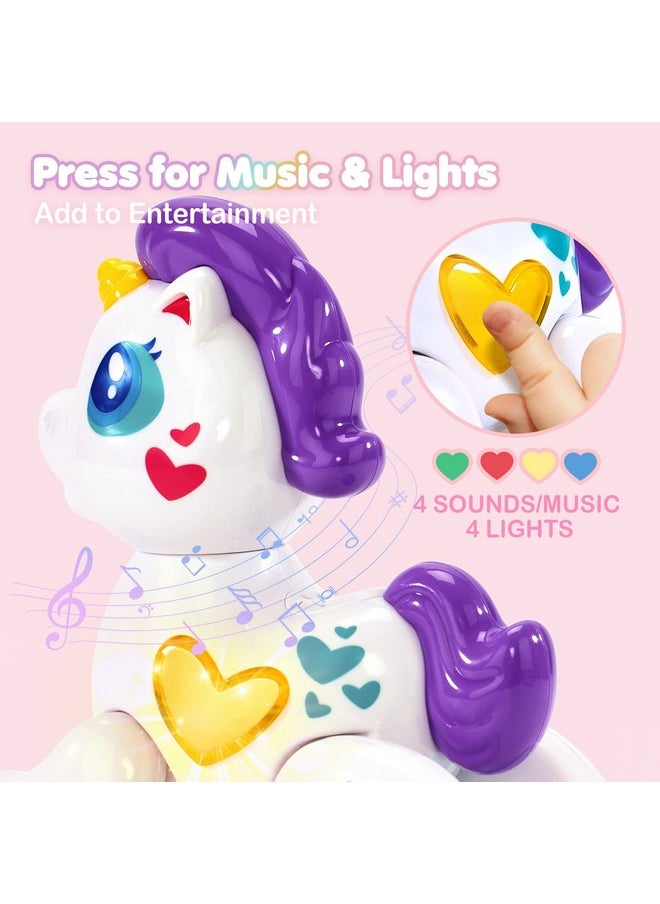 Toys For 1 Year Old Girl Toddler Girl Toys Unicorn Musical Light Up Baby Girls, Interactive Travel One Year Old Girl Christmas Stocking Stuffers