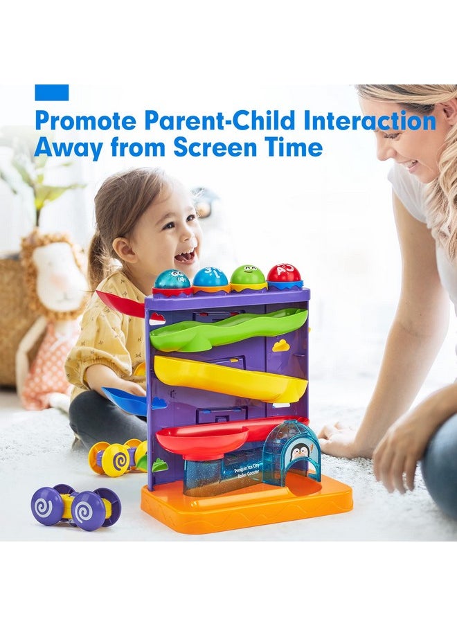 Toddler Toys For 1 Year Old Boy Birthday Gift 2 In 1 Pound Ball Toy & Car Ramp Race Track Learning Active Early Developmental Montessori Toys For 1-Year-Old Birthday Gifts