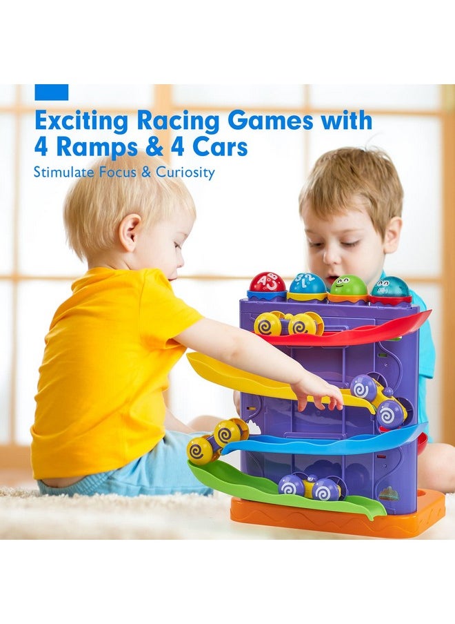 Toddler Toys For 1 Year Old Boy Birthday Gift 2 In 1 Pound Ball Toy & Car Ramp Race Track Learning Active Early Developmental Montessori Toys For 1-Year-Old Birthday Gifts