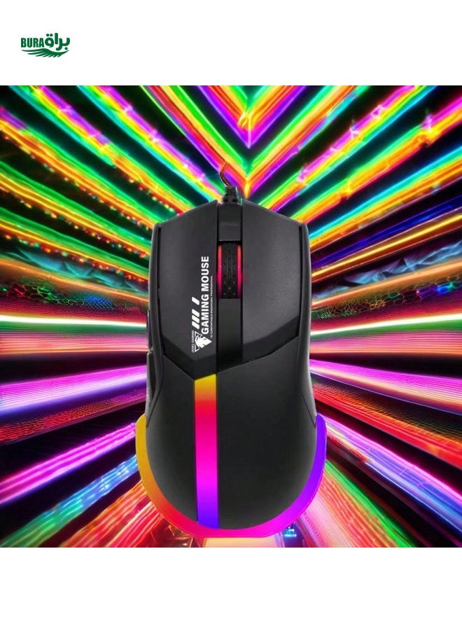 GM1401 Wired Gaming Mouse, 12400 Dpi Wired Gaming Mouse, Plug And Play, Ergonomic Rgb Backlight,Suitable For Personal Computers, Laptops, And Computers With Windows